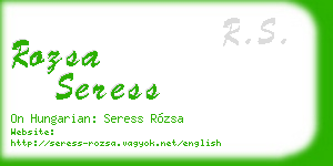 rozsa seress business card